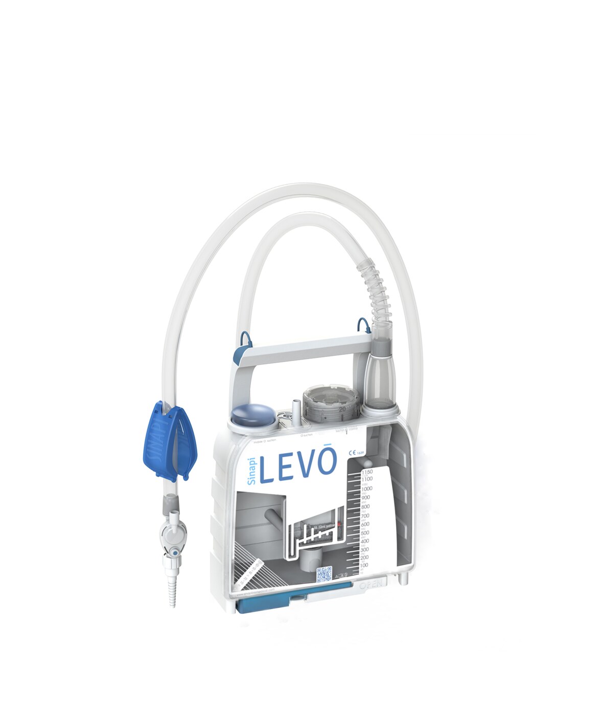 Levo ambulatory chest drainage system with graduated chamber and tubing