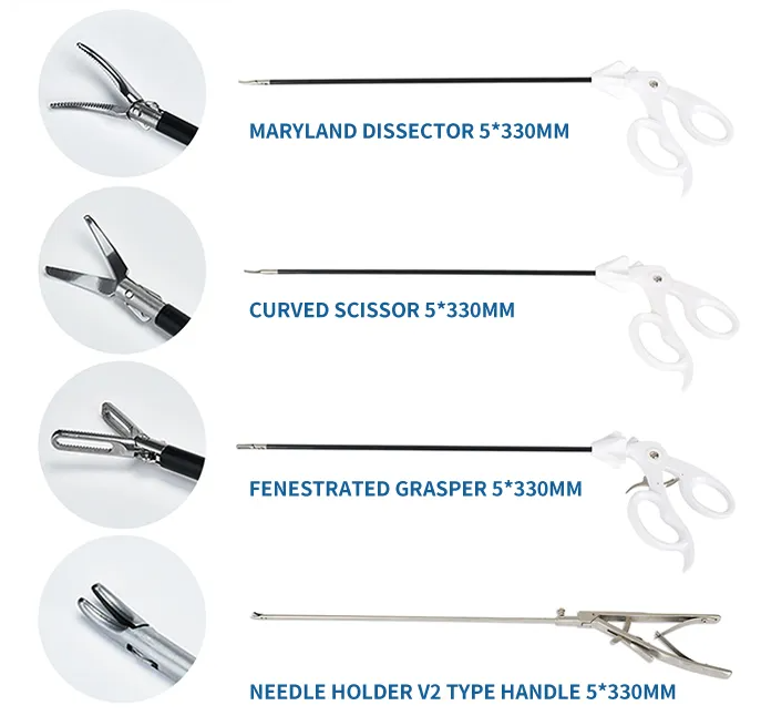 Laparoscopic instruments supplied with the Medi-Lap Mini training kit